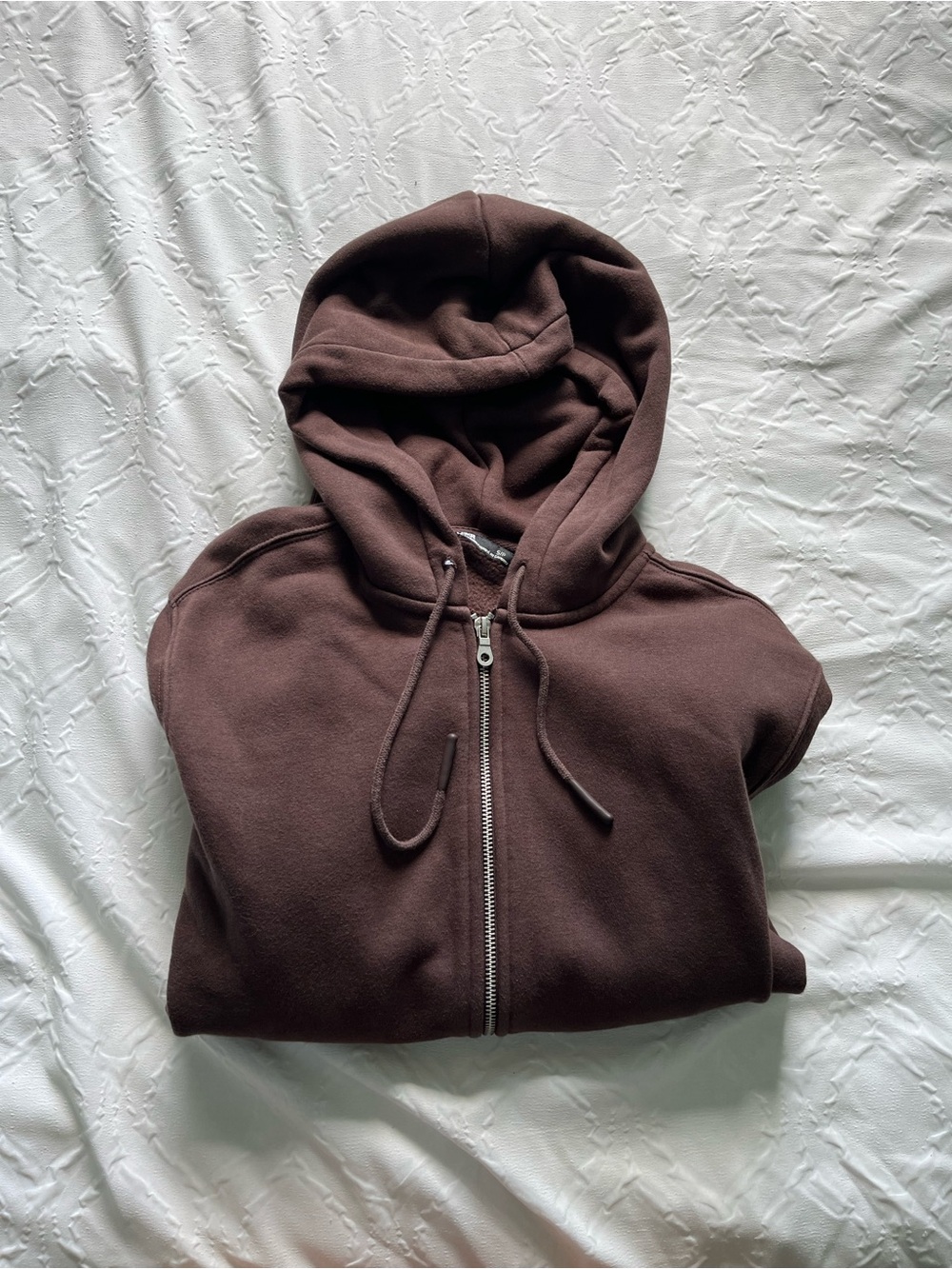 Women's Brown Zip-Up Hoodie - Brand Not Visible